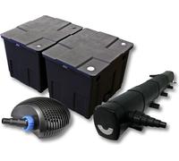 SunSun Kit complet: CBF-350B Filtre de bassin jusqu'à 60000 L Biologique, CTF-6000 SuperECO pompe de filtration 6000l/h 40W, CUV-272 lampe uv UVC Clarificateur avec 72W