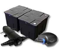 SunSun Kit complet: CBF-350B Filtre de bassin jusqu'à 60000 L Biologique, CTF-6000 SuperECO pompe de filtration 6000l/h 40W, CUV-224 lampe uv UVC Clarificateur avec 24W