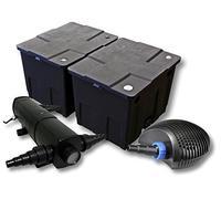 SunSun Kit complet: CBF-350B Filtre de bassin jusqu'à 60000 L Biologique, CTF-6000 SuperECO pompe de filtration 6000l/h 40W, CUV-236 lampe uv UVC Clarificateur avec 36W