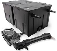 SunSun Kit complet: CBF-350B Filtre de bassin jusqu'à 60000 L Biologique, CTF-8000 SuperECO pompe de filtration 8000l/h 70W, CUV-636 lampe uv UVC Clarificateur avec 36W