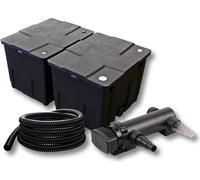 SunSun Kit complet: CBF-350B Filtre de bassin jusqu'à 60000 L Biologique, CUV-318 lampe uv UVC Clarificateur avec 18W, 5m Tuyau 25 mm (1")