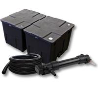 SunSun Kit complet: CBF-350B Filtre de bassin jusqu'à 60000 L Biologique, CUV-636 lampe uv UVC Clarificateur avec 36W, 5m Tuyau 25 mm (1")