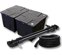 SunSun Kit complet: CBF-350B Filtre de bassin jusqu'à 60000 L Biologique, CUV-672 lampe uv UVC Clarificateur avec 72W, 5m Tuyau 25 mm (1")