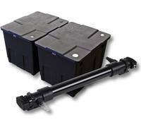 SunSun Kit complet: CBF-350B Filtre de bassin jusqu'à 60000 L Biologique, CUV-672 lampe uv UVC Clarificateur avec 72 Watt Puissance UV-C
