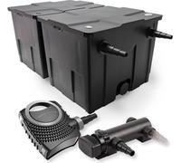 SunSun Kit complet: CBF-350B Filtre de bassin jusqu'à 60000 L Biologique, NEO7000 SuperEco pompe de filtration 7000l/h 50W, CUV-318 lampe uv UVC Clarificateur avec 18W