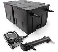 SunSun Kit complet: CBF-350B Filtre de bassin jusqu'à 60000 L Biologique, NEO7000 SuperEco pompe de filtration 7000l/h 50W, CUV-324 lampe uv UVC Clarificateur avec 24W