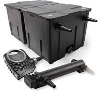 SunSun Kit complet: CBF-350B Filtre de bassin jusqu'à 60000 L Biologique, NEO8000 SuperEco pompe de filtration 8000l/h 70W, CUV-336 lampe uv UVC Clarificateur avec 36W