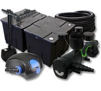SunSun Kit complet: CBF-350B Filtre de bassin jusqu'à 60000 L, CTF-12000 pompe 12000l/h 100W, CUV-272 lampe uv 72W, 25m Tuyau 25mm, CSP-250 Écumeur 2500l/h, HJ-943 fontaine 800l/h, Y-distributeur