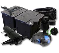 SunSun Kit complet: CBF-350B Filtre de bassin jusqu'à 60000 L, CTF-12000 pompe de filtration 12000l/h 100W, CUV-224 lampe uv 24W, 25m Tuyau 25 mm, CSP-250 Écumeur 2500l/h 45W, Y-distributeur