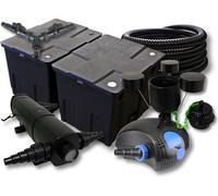 SunSun Kit complet: CBF-350B Filtre de bassin jusqu'à 60000 L, CTF-12000 pompe de filtration 12000l/h 100W, CUV-224 lampe uv 24W, 25m Tuyau 25 mm, CSP-250 Écumeur 2500l/h 45W, Y-distributeur