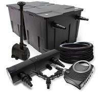 SunSun Kit complet: CBF-350B Filtre de bassin jusqu'à 60000 L, CTF-8000 pompe de filtration 8000l/h 70W, CUV-218 lampe uv 18W, 25m T