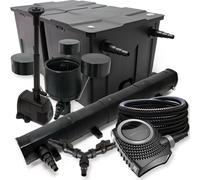 SunSun Kit complet: CBF-350B Filtre de bassin jusqu'à 60000 L, NEO10000 pompe 10000l/h 80W, CUV-272 lampe uv 72W, 25m Tuyau 25mm, CSP-250 Écumeur 2500l/h, HJ-943 fontaine 800l/h, Y-distributeur