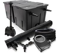 SunSun Kit complet: CBF-350B Filtre de bassin jusqu'à 60000 L, NEO10000 pompe de filtration 10000l/h 80W, CUV-272 lampe uv 72W, 25m Tuyau 25 mm, HJ-943 fontaine 800l/h 16W, Y-distributeur