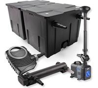 SunSun Kit complet: CBF-350B Filtre de bassin jusqu'à 60000L Biologique, CTF-8000 pompe de filtration 8000l/h 70W, CUV-324Lampe uv UVC Clarificateur avec 24W, CTP-2803 Pompe pour fontaine 3000l/h 10W