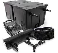 SunSun Kit complet: CBF-350B Filtre de bassin jusqu'à 60000L Biologique, CTF-8000 pompe de filtration 8000l/h 70W, CUV-236 lampe uv UVC Clarificateur avec 36W, 25m Tuyau 25 mm, Y-distributeur