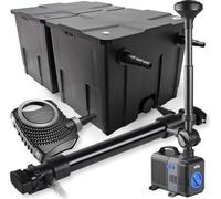 SunSun Kit complet: CBF-350B Filtre de bassin jusqu'à 60000L Biologique, NEO10000 pompe de filtration 10000l/h 80W, CUV-672Lampe uv UVC Clarificateur avec 72W, CTP-5003 Pompe pour fontaine 5000l/h 30W