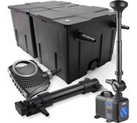 SunSun Kit complet: CBF-350B Filtre de bassin jusqu'à 60000L Biologique, NEO10000 pompe de filtration 10000l/h 80W, CUV-636Lampe uv UVC Clarificateur avec 36W, CTP-5003 Pompe pour fontaine 5000l/h 30W