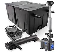 SunSun Kit complet: CBF-350B Filtre de bassin jusqu'à 60000L Biologique, NEO10000 pompe de filtration 10000l/h 80W, CUV-336Lampe uv UVC Clarificateur avec 36W, CTP-5003 Pompe pour fontaine 5000l/h 30W