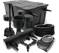 SunSun Kit complet: CBF-350B Filtre de bassin jusqu'à 60000L, CTF-8000 pompe 8000l/h 70W, CUV-224 lampe uv 24W, 25m Tuyau 25mm, CSP-250 Écumeur 2500l/h, HJ-943 fontaine 800l/h, Y-distributeur