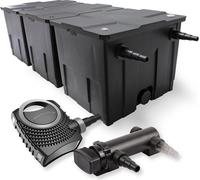 SunSun Kit complet: CBF-350C Filtre de bassin jusqu'à 90000 L Biologique, CTF-8000 SuperECO pompe de filtration 8000l/h 70W, CUV-318 lampe uv UVC Clarificateur avec 18W