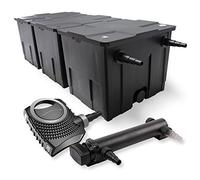 SunSun Kit complet: CBF-350C Filtre de bassin jusqu'à 90000 L Biologique, CTF-8000 SuperECO pompe de filtration 8000l/h 70W, CUV-324 lampe uv UVC Clarificateur avec 24W