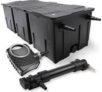 SunSun Kit complet: CBF-350C Filtre de bassin jusqu'à 90000 L Biologique, CTF-8000 SuperECO pompe de filtration 8000l/h 70W, CUV-636 lampe uv UVC Clarificateur avec 36W