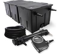 SunSun Kit complet: CBF-350C Filtre de bassin jusqu'à 90000 L Biologique, CTF-8000 SuperECO pompe de filtration 8000l/h 70W, CUV-636 lampe uv UVC Clarificateur avec 36W, 25m Tuyau 25 mm