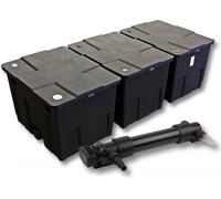 SunSun Kit complet: CBF-350C Filtre de bassin jusqu'à 90000 L Biologique, CUV-636 lampe uv UVC Clarificateur avec 36 Watt Puissance UV-C