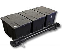 SunSun Kit complet: CBF-350C Filtre de bassin jusqu'à 90000 L Biologique, CUV-672 lampe uv UVC Clarificateur avec 72 Watt Puissance UV-C