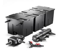 SunSun Kit complet: CBF-350C Filtre de bassin jusqu'à 90000 L Biologique, NEO10000 SuperECO pompe de filtration 10000l/h 80W, CUV-23