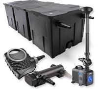 SunSun Kit complet: CBF-350C Filtre de bassin jusqu'à 90000 L Biologique, NEO7000 pompe de filtration 7000l/h 50W, CUV-318 lampe uv UVC Clarificateur avec 18W, CTP-2803 Pompe pour fontaine 3000l/h 10W