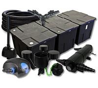 SunSun Kit complet: CBF-350C Filtre de bassin jusqu'à 90000 L, CTF-12000 pompe 12000l/h 100W, CUV-236 lampe uv 36W, 25m Tuyau 25mm, CSP-250 Écumeur 2500l/h, HJ-943 fontaine 800l/h, Y-distributeur