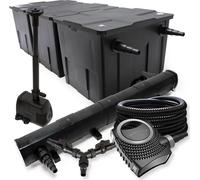 SunSun Kit complet: CBF-350C Filtre de bassin jusqu'à 90000 L, CTF-8000 pompe de filtration 8000l/h 70W, CUV-272 lampe uv 72W, 25m Tuyau 25 mm, HJ-943 fontaine 800l/h 16W, Y-distributeur