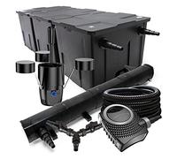 SunSun Kit complet: CBF-350C Filtre de bassin jusqu'à 90000 L, NEO10000 pompe de filtration 10000l/h 80W, CUV-272 lampe uv 72W, 25m Tuyau 25 mm, CSP-250 Écumeur 2500l/h 45W, Y-distributeur