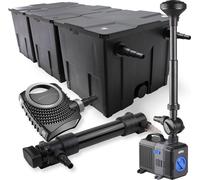SunSun Kit complet: CBF-350C Filtre de bassin jusqu'à 90000L Biologique, NEO10000 pompe de filtration 10000l/h 80W, CUV-636Lampe uv UVC Clarificateur avec 36W, CTP-5003 Pompe pour fontaine 5000l/h 30W