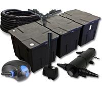 SunSun Kit complet: CBF-350C Filtre de bassin jusqu'à 90000L, CTF-12000 pompe de filtration 12000l/h 100W, CUV-218 lampe uv 18W, 25m Tuyau 25mm, HJ-943 fontaine 800l/h 16W, Y-distributeur