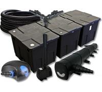 SunSun Kit complet: CBF-350C Filtre de bassin jusqu'à 90000L, CTF-12000 pompe de filtration 12000l/h 100W, CUV-272 lampe uv 72W, 25m Tuyau 25mm, HJ-943 fontaine 800l/h 16W, Y-distributeur