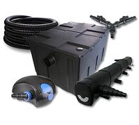 SunSun Kit complet: CBF-550 Filtre de bassin jusqu'à 60000 L Biologique, CTF-12000 pompe de filtration 12000l/h 100W, CUV-272 lampe uv UVC Clarificateur avec 72W, 25m Tuyau 25 mm, Y-distributeur