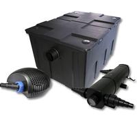 SunSun Kit complet: CBF-550 Filtre de bassin jusqu'à 60000 L Biologique, CTF-6000 SuperECO pompe de filtration 6000l/h 40W, CUV-236 lampe uv UVC Clarificateur avec 36W