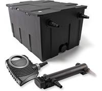 SunSun Kit complet: CBF-550 Filtre de bassin jusqu'à 60000 L Biologique, CTF-8000 SuperECO pompe de filtration 8000l/h 70W, CUV-324 lampe uv UVC Clarificateur avec 24W