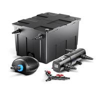 SunSun Kit complet: CBF-550 Filtre de bassin jusqu'à 60000 L Biologique, CTF-8000 SuperECO pompe de filtration 8000l/h 70W, CUV-236 lampe uv UVC Clarificateur avec 36W, Y-distributeur