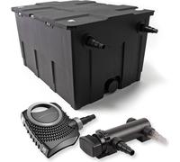 SunSun Kit complet: CBF-550 Filtre de bassin jusqu'à 60000 L Biologique, CTF-8000 SuperECO pompe de filtration 8000l/h 70W, CUV-318 lampe uv UVC Clarificateur avec 18W