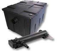 SunSun Kit complet: CBF-550 Filtre de bassin jusqu'à 60000 L Biologique, CUV-324 lampe uv UVC Clarificateur avec 24 Watt Puissance UV-C
