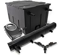 SunSun Kit complet: CBF-550 Filtre de bassin jusqu'à 60000 L Biologique, NEO10000 SuperECO pompe de filtration 10000l/h 80W, CUV-272 lampe uv UVC Clarificateur avec 72W, Y-distributeur