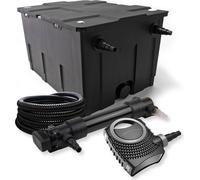 SunSun Kit complet: CBF-550 Filtre de bassin jusqu'à 60000 L Biologique, NEO10000 SuperECO pompe de filtration 10000l/h 80W, CUV-636 lampe uv UVC Clarificateur avec 36W, 25m Tuyau 25 mm