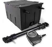 SunSun Kit complet: CBF-550 Filtre de bassin jusqu'à 60000 L Biologique, NEO10000 SuperECO pompe de filtration 10000l/h 80W, CUV-672 lampe uv UVC Clarificateur avec 72W