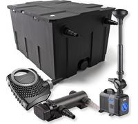 SunSun Kit complet: CBF-550 Filtre de bassin jusqu'à 60000 L Biologique, NEO7000 pompe de filtration 7000l/h 50W, CUV-318 lampe uv UVC Clarificateur avec 18W, CTP-2803 Pompe pour fontaine 3000l/h 10W