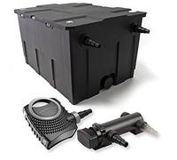 SunSun Kit complet: CBF-550 Filtre de bassin jusqu'à 60000 L Biologique, NEO7000 SuperEco pompe de filtration 7000l/h 50W, CUV-318 lampe uv UVC Clarificateur avec 18W