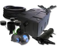 SunSun Kit complet: CBF-550 Filtre de bassin jusqu'à 60000 L, CTF-12000 pompe de filtration 12000l/h 100W, CUV-224 lampe uv 24W, 25m Tuyau 25 mm, CSP-250 Écumeur 2500l/h 45W, Y-distributeur