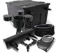 SunSun Kit complet: CBF-550 Filtre de bassin jusqu'à 60000 L, CTF-8000 pompe de filtration 8000l/h 70W, CUV-236 lampe uv 36W, 25m Tuyau 25 mm, CSP-250 Écumeur 2500l/h 45W, Y-distributeur